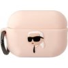 Karl Lagerfeld Case Karl Lagerfeld KLAP2RUNIKP kryt Apple AirPods Pre 2 ružový/ružový Silikónový Karl Head 3D