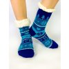 Dámske kvietkované vlnené ponožky EJ-226B modré, VYBRAŤ VEĽKOSŤ BIELIZNE 35 - 38