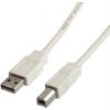 Kábel USB 2.0 A-B M/M 3m, High Speed, biely