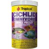 TROPICAL Cichlid Omnivore Small Pellet 1000ml/360g mnohozložkové krmivo pre mladých a menších druhov všežravých cichlíd