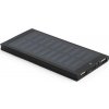 CLERK. 8 000 mAh power banka so solárnym panelom zo 100% recyklovaného hliníka - Čierna