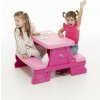 DOREX Detský piknikový stolík s lavičkami - ružový