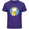 Akciové Gildan Soft-Style Tričko - Motív - Pivo so smrtkou - Purple - XL - Pánske