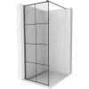 Mexen Kioto, sprchová zástena Walk-In 90 x 200 cm, 8mm číre sklo čierny vzor, grafitový profil, 800-090-101-95-77