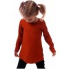 Bavlnená dievčenská tunika s dlhým rukávom škoricová