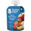 Gerber Natural vrecko Jablko banán a jahoda ovocná 90 g - Jahoda, Jablko, Banán