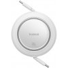 Kábel BASEUS Free2pull - USB-C / USB-C - navíjateľný - dĺžka do 1,5 m - biely