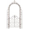 Garden-Shop Pergola na popínavé rastliny GS22232 s bránkou - Hnedá antik