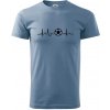 Ekg futbal loptu - Klasické pánske tričko vyššej gramáže - 4XL ( Denim )