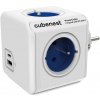 Cubenest Powercube Original USB PD 20W, A+C, 4× zásuvka, biela/modrá, detská poistka, uzemnenie, max. 16A/250V~3680W