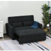 Goleto Rozkladacia pohovka z eukalyptového dreva 148 x 82 x 89 cm | tmavosivá