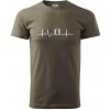 EKG baseball loptička - Klasické pánske tričko vyššej gramáže - L ( Army )