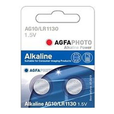 AgfaPhoto Alkalická gombíková batéria 1,5V AG10 / LR54 / LR1130 / 389-390 - 2ks