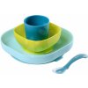 Beaba jedálenská súprava zo silikónu od 4 mesiacov 913428 modrá