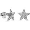 AGAIN Jewelry Stříbrné hvězdičkové náušnice s kubickými zirkony AJNS0028