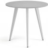 Konferenčný stôl PRIMO VIBE, priemer 80 cm, biela podnož, sivá