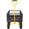 SucceBuy Záhradný vozík 2v1, nosnosť 408,23KG, žltý+čierny, z ocele Q235