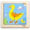 Drevené puzzle pre najmenších Viga 4 ks Kačička