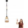 ZÁVESNÁ LAMPA GLOBO HALIA 15674H ČIERNA / HNEDÁ