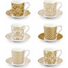 TESCOMA myCOFEE Empire 90 ml 6 ks biela - porcelánové šálky na espresso s tanierikmi