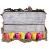 Samolepící nálepka Tulipány na drevo 95x64 cm