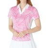 Dámska polokošeľa Callaway Golf STENCIL FLORAL SS WA CHEEKY PINK ružová M
