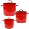 Home Cook smaltované hrnce červené 3 l, 6 l, 10 l Classic