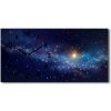 Vodorovné Moderné sklenené hodiny na stenu Vesmír 60x30 cm