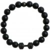 Pánsky fitness Glosery náramok Fit & Gym, zirkónová činka, matný / lesklý čierny achát 10mm Veľkosť korálok: 10mm, Typ korálok: labradorit, Obvod zápästia: iné - uveďte do poznámky (ako zadávate os.úd