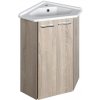 AQUALINE ZOJA umývadlová skrinka rohová 39x74x39 cm, dub platina 50344