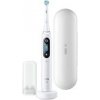 Oral-B iO Series 8 White Alabaster elektrický zubní kartáček, magnetický, 6 režimů, časovač, tlakový senzor, pouzdro, biela