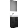 VCM Kúpeľňová skrinka s umývadlom a zrkadlom Slito (so zrkadlom, čierna) (100293479)