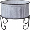 Chic Antique Plechový antik obal na kvetináč/lavór na nožičkách Groo - Ø 37*32cm - Chic Antique