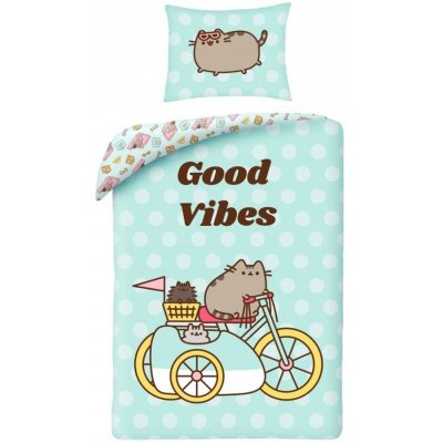 Halantex bavlna obliečky Pusheen motív Good Vibes 70x90 140x200