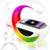 Stolná lampa G LED RGB 5W QI Reproduktor NABÍJAČKA HODINKY RADIO