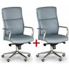 Kožené kancelárske kreslo VIRO 1+1 ZADARMO, sivá