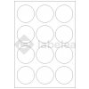 Labelea Samolepiace etikety kruh 60x60 mm odolné biele matné plastové, na hárku A4, pre laserovú tlač, Farba etikiet Biela, Počet hárkov v balení 100 E02210297W001S
