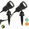 Briloner sada 2 - LED svetelný bodec Terra s farebnými filtrami - 3077-025