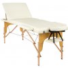 Drevený masážny stôl BodyFit 3 segmentový - krémový, 195 x 70,5cm