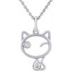 Silvego Strieborný prívesok mačka Betty s čírymi Brilliance Zirconia MW15320P