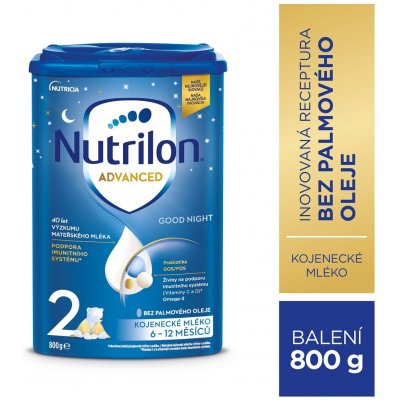 3x NUTRILON 2 Advanced Good Night pokračovacie dojčenské mlieko od uk. 6. mesiace 800 g
