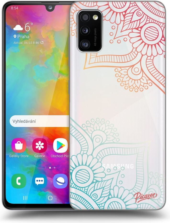 Púzdro Picasee silikónové Samsung Galaxy A41 A415F - Flowers pattern čiré