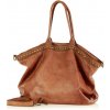 MARCO MAZZINI Camel Veľká kožená shopper taška