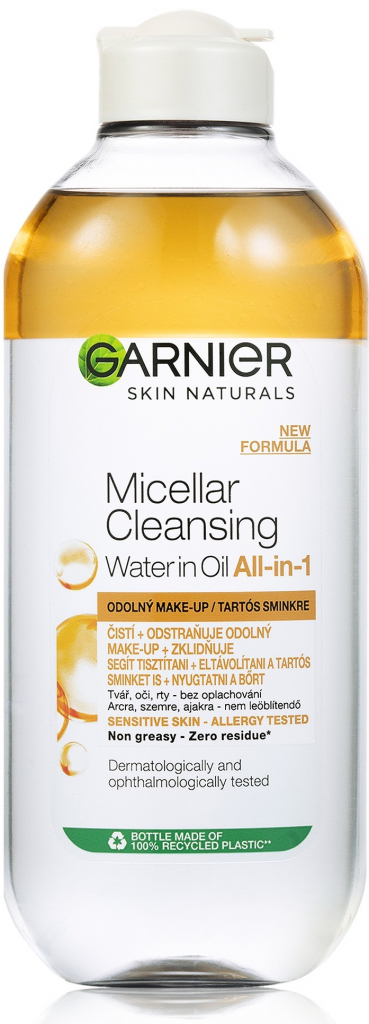 Garnier Skin Cleansing dvojfázová micelárna voda 3 v 1 Micellar Water 400 ml