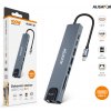 Aligator Dokovacia stanica USB-C/Hub 8v1 (USB-C/2xUSB/SD/MicroSD/HDTV/RJ45) AHUB001