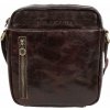 Gregorio Pánska kožená taška cez rameno Sagvan tmavohnedá