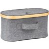 Úložný box G21 30 x 15 x 15 cm, bambusový s vekom, sivý