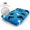 DRYBED Premium Vet Bed Paws & Bones tyrkysový 100 x 75 cm