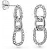 AGAIN Jewelry Slušivé stříbrné visací náušnice s čirými zirkony AJNS0003