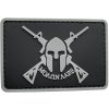 WARAGOD Nášivka 3D Molon Labe Spartan with Two Rifles čierna 7.5x5cm